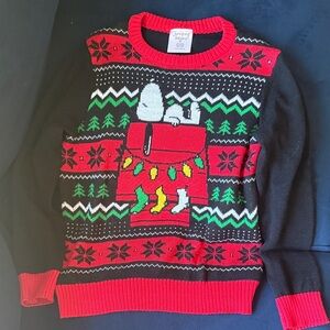 Jumping Beans Festive Red and Black Snoopy Sweater